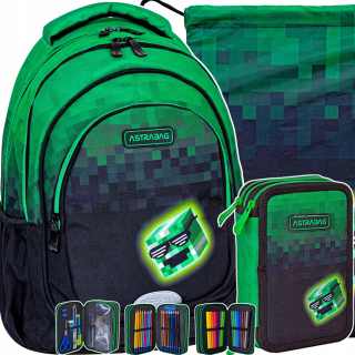 Viackomorový školský batoh AstraBag Multicolor 20 l + 2 ďalšie produkty
